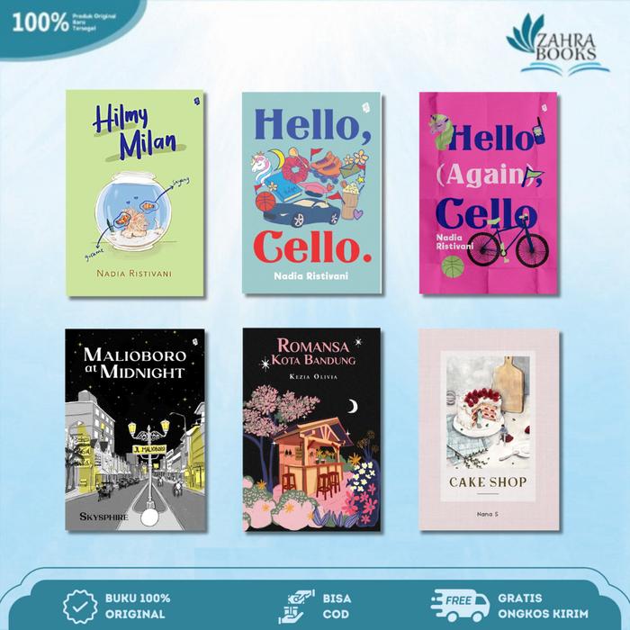 Gambar Rekomendasi Novel Happy Ending ( HILMY MILAN, HELLO CELLO, HELLO (AGAIN) CELLO, MY YOUTH, BUCINABLE, HIGH REPUTATION, AZZAMINE, MALIOBORO AT MIDNIGHT, ROMANSA KOTA BANDUNG, A DAN Z, CAKE SHOP, PATUHI RULES ) - HELLO CELLO dari Zahrabooks undefined Tokopedia