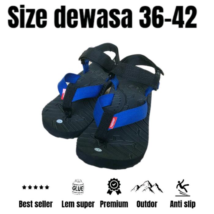 Gambar Sandal gunung spesial (jepit talincang) size 36-42 dewasa pria wanita . lem kuat tahan air Karet Hitam Hitam Sendal - talincang biru, 36 dari ELSANDALGROSIR undefined Tokopedia