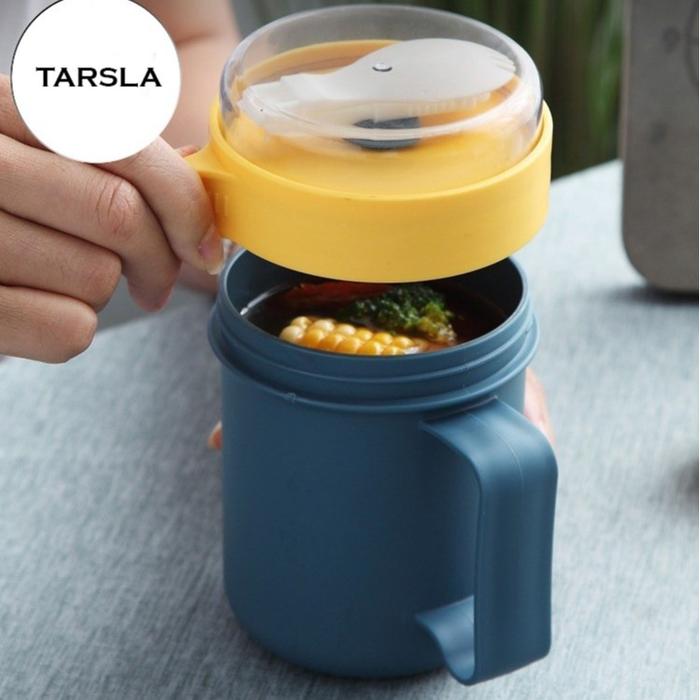 Gambar Tarsla Gelas Soup OR-0238 Plastik PP BPA Free Multifungsi 500 ML Free Sendok - Hijau Kitchenware - Navy Yellow dari TARSLA OFFICIAL undefined Tokopedia