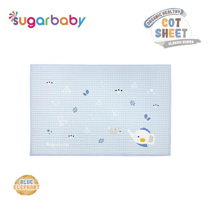 Gambar Sugarbaby Perlak Bayi Karet Organic Healthy Cot Sheet Sugar Baby - BLUE ELEPHANT dari Huggy Baby undefined Tokopedia