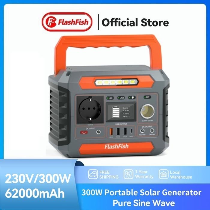 Gambar PROMO Flashfish 300W 230Wh Portable Power Station Powerbank Solar Cell Camping Solar Generator Listrik Mini Genset - P66(300W/230Wh) dari INOTO PRO SHOP undefined Tokopedia