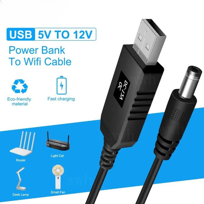 Gambar Kabel USB DC 5V to DC 12V 0.8A Converter Adapter Modem Internet Wifi Usb Power Boost Line Dc 5v To Dc dari 8gb Official Store undefined Tokopedia