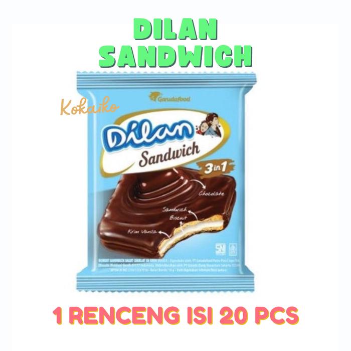 Gambar Dilan Sandwich 1 Renceng isi 20 pcs @16gr - Biskuit Cokelat dari Kokaiko undefined Tokopedia