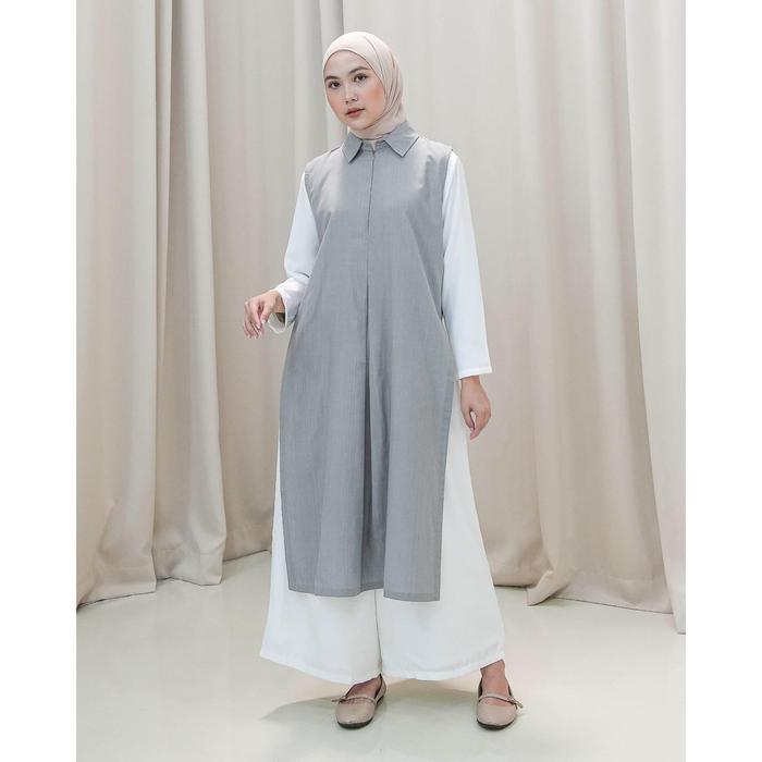 Gambar MISTYVORI I IMA Vest Bahan Cotton IMA Atasan Rompi Wanita - Ash dari mistyvori undefined Tokopedia