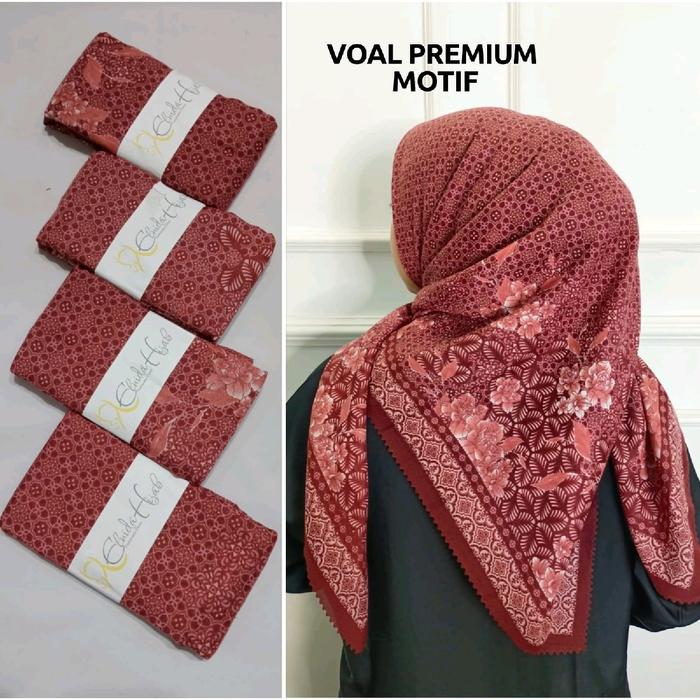 Gambar SEGIEMPAT VOAL MOTIF PREMIUM LC DENAY MOTIF KW - elnida N, deenay motif dari annisamhijab undefined Tokopedia