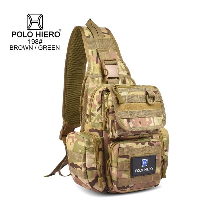 Gambar Tas Ransel Import Surabaya-Tas Selempang Army Polo Hiero 198 Tas Slingbag Pria Tas Hiking Outdoor-Tas Slingbag - Brown Green dari Tas Ransel Import Surabaya undefined Tokopedia