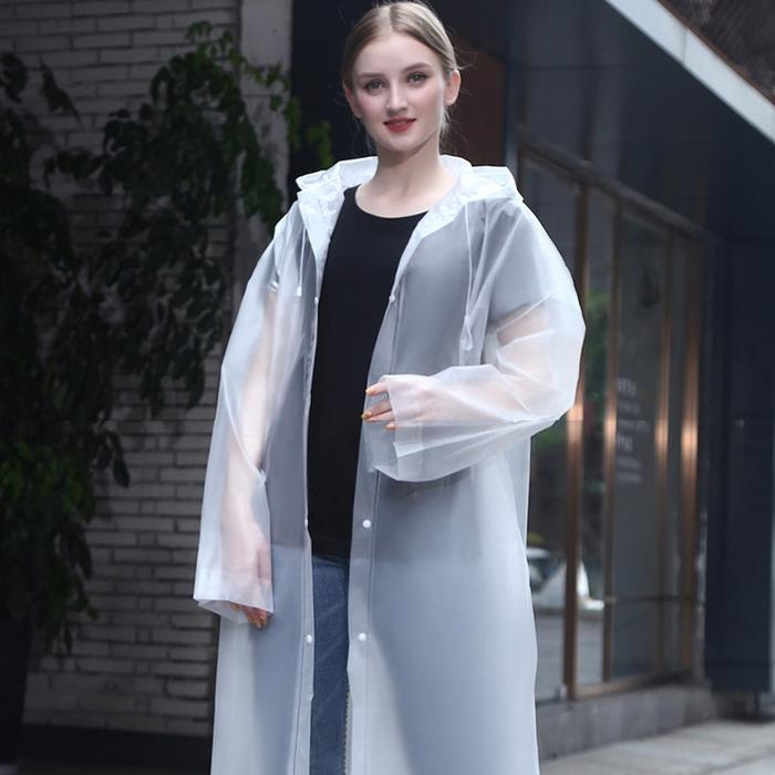 Gambar Jas Hujan Dewasa untuk Traveling / Konser / Musim Hujan Semi Transparan Reusable Ringan Unisex - Putih dari orcalyzed undefined Tokopedia