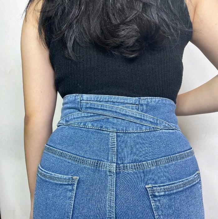 Gambar Eleovin Fashion Elanine Jeans | Celana Panjang Highwaist Wanita Skinny Premium Cewek Polos Stretch Soft Jeans || COD || Hitam Cutbray Pendek - Medium, 27 dari Eleovin_fashion undefined Tokopedia