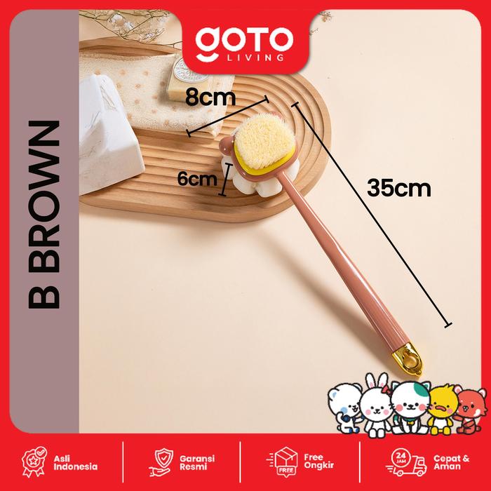 Gambar (Best Offer) Goto [COD] Cleya Scrubber Bath Sikat Badan Untuk Mandi Anti Slip 2in1 - B BROWN dari Goto Living undefined Tokopedia