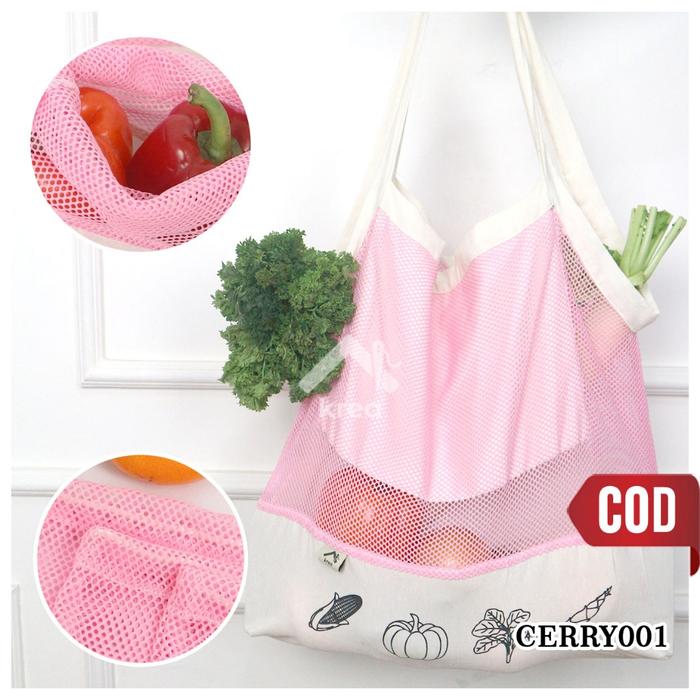 Gambar GROCERY BAG-TAS BELANJA AESTHETIC Kantong - PINK dari KREASITANGANSHOP undefined Tokopedia
