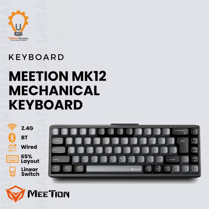 Gambar Meetion MK14 Mechanical Keyboard 87‑Key TKL Tri‑Mode Bluetooth+2.4G+Wired RGB Hot‑Swappable - Hitam dari URBAN GEEKS Kota Administrasi Jakarta Timur Tokopedia