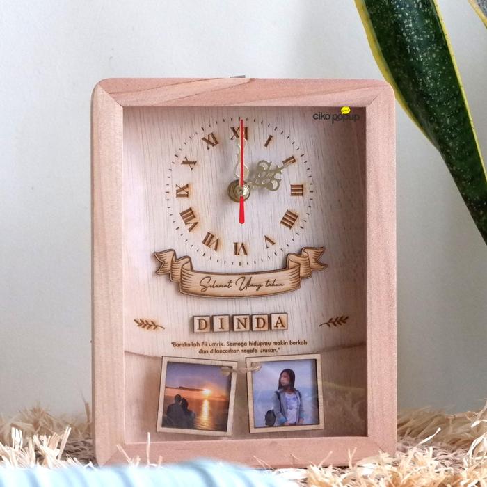 Gambar NEW RUSTIC LAMPU / Kado Jam Dinding Custom untuk Ulang tahun, Pernikahan, Wisudah, Perpisahan Farewell, Pacar Cewek Cowok, Valentine Round Mechanical - 20x15cm, tanpa lampu dari Ciko Popup_NEW undefined Tokopedia