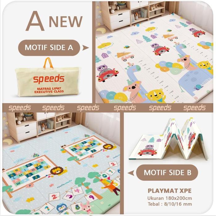 Gambar SPEEDS SNI H Playmat 8-10-16mm XPE Playmate Foldable Karpet Lipat Alas Tidur Empuk Tikar Matras Bayi LX 027-15 - A, 180x200x8mm+TAS dari Calary Toys undefined Tokopedia