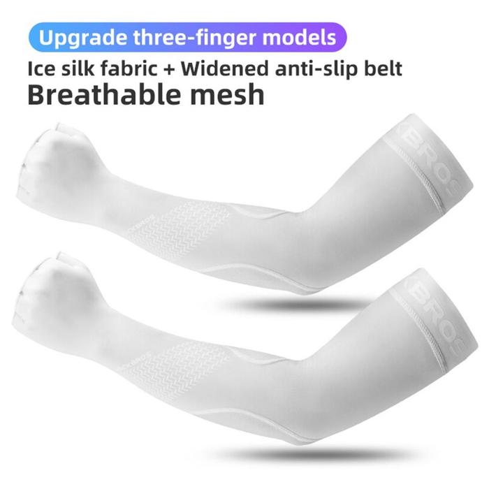 Gambar ROCKBROS XT057-1 Manset Kaos Tangan Sepeda Arm Sleeve Thumbs Outdoor sport Lengan Olahraga Pria - White L dari Rockbros Cycling Indonesia undefined Tokopedia