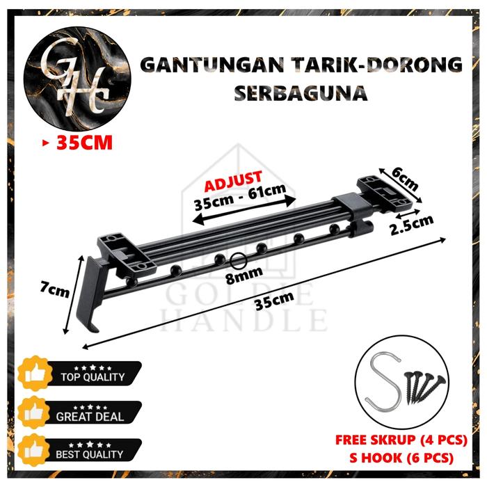 Gambar Gantungan Dapur Kitchen Set Panci Teflon Penyimpanan Rak Kolong Lemari Kabinet Serabaguna - 35 CM dari Goldie Handle undefined Tokopedia