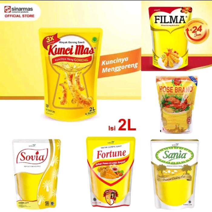 Gambar Minyak Goreng 2 liter Sania Kunci Mas Fortune Sovia Rose Brand Sedaap dari Aya Sambeul undefined Tokopedia