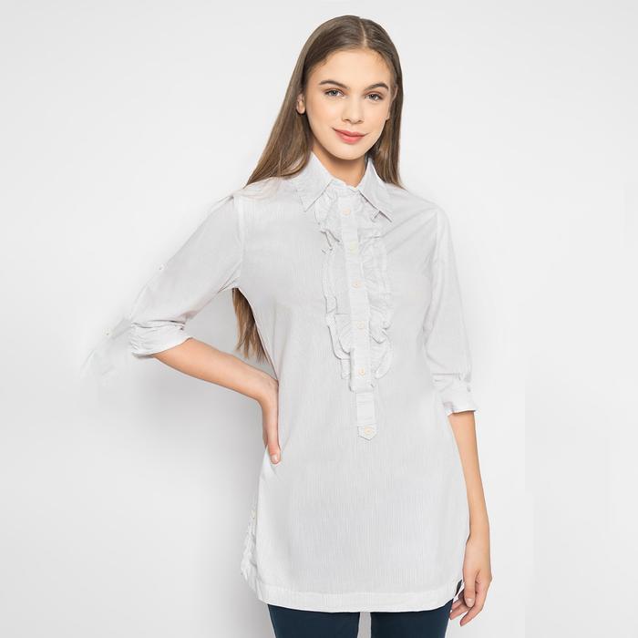 Gambar LGS - Kemeja Casual Wanita - Lengan 3/4 - Putih - Salur - LLSH.384.S860.165.7C L/S - S dari LGSgeneration undefined Tokopedia