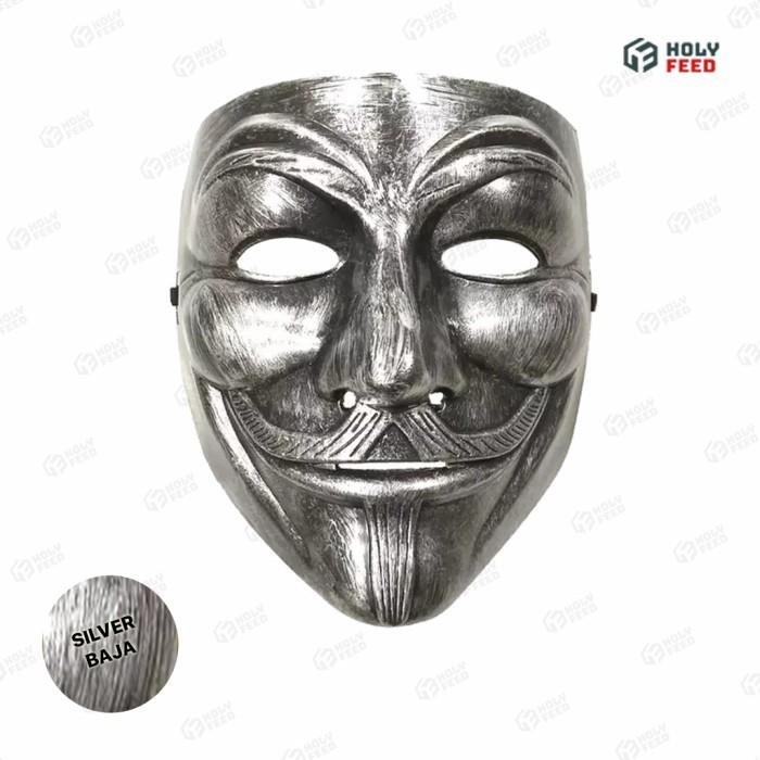 Gambar Topeng Hacker Topeng Vendetta Topeng ANONYMOUS COSPLAY - Silver Kilau - Silver Antik Sg - Silver Antik Sg dari holyfeed undefined Tokopedia