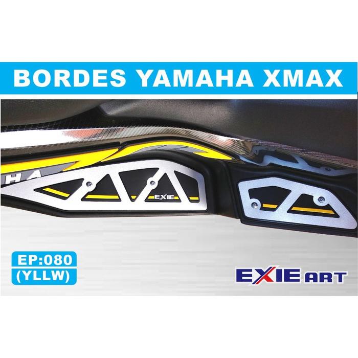 Gambar BORDES XMAX  250 OLD & XMAX NEW CONNECTED - Karpet Pijakan Kaki XMAX 250 Premium Plat Alumunium CNC Exie Art - SILVER/YELLOW dari EXIE ART RACING undefined Tokopedia