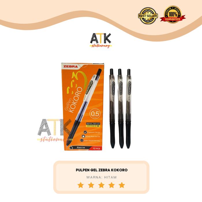 Gambar Pulpen Gel Zebra Kokoro Hitam / Biru / Sweet Semi Gel Pen ( 1 Pcs ) atk Black Blue - Hitam dari atkstationary undefined Tokopedia