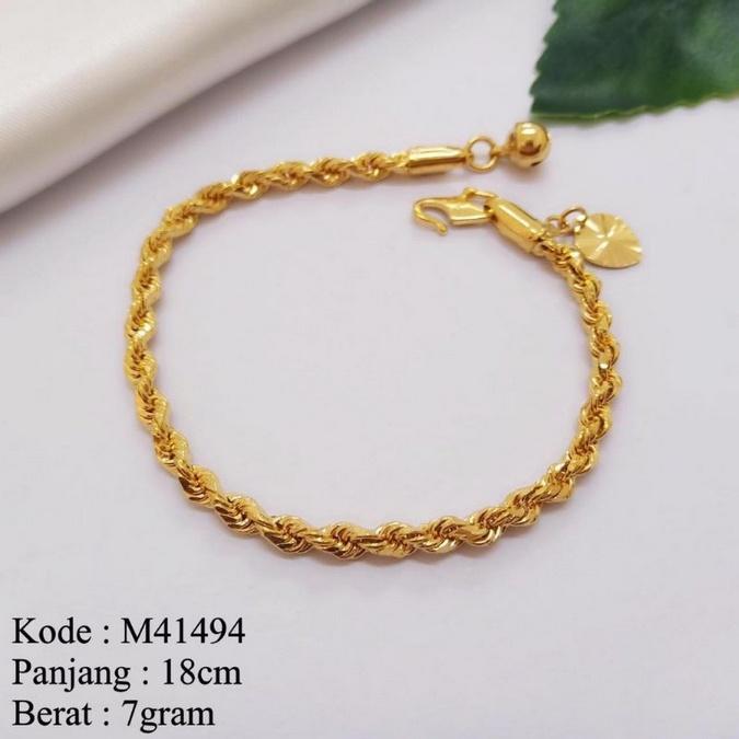 Gambar Gelang rantai lilit gelang tambang titanium PERHIASAN CANTIK Kulit Wanita emas 24k dari HENDIKA ACC undefined Tokopedia