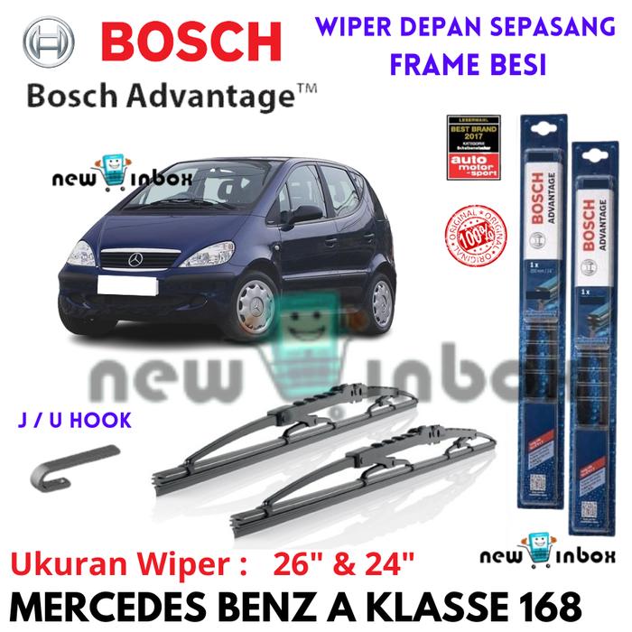 Gambar Wiper Depan Mobil MERCEDES BENZ A KLASSE 168 Sepasang BOSCH ADVANTAGE 26" & 24" ORIGINAL - Depan 26" & 24" dari NewInbox Store undefined Tokopedia