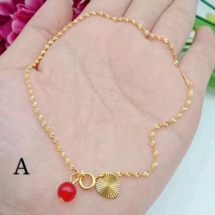 Gambar gelang kaki lapis emas model terkini - gelang kaki A dari malina acc_NEW undefined Tokopedia