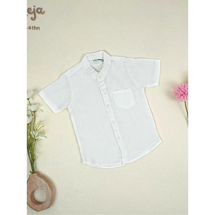 Gambar LITTLE BARI - Kelvin Kids - White Snow Kemeja / Dress - Baju Anak Usia 1-4 tahun - Cowok, 2Y dari Little Bari undefined Tokopedia