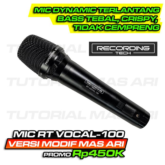 Gambar Mic RT-Vocal100 - Mikrofon Dynamic RT Vocal 100 versi Modif Mas Ari - Paling Lantang Bright Tebal dan Krenyess Kabel dari TutorialMasAri undefined Tokopedia