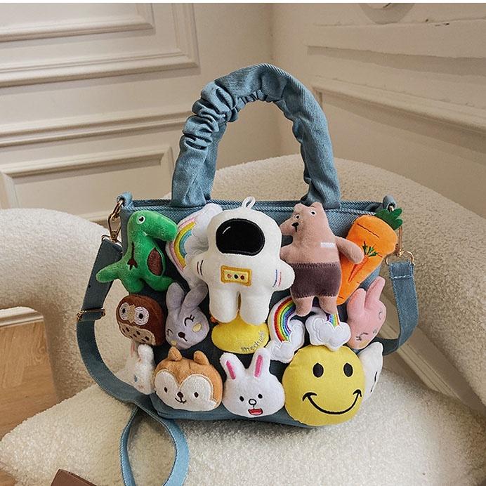 Gambar cod&ready tas tangan tas selempang Iucu Fashion Motif Kartun Karakter Hewan  Anak boneka & Dewasa globalshop2008 - biru muda dari GLOBAL SHOP2008 undefined Tokopedia