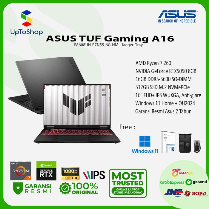 Gambar ASUS TUF Gaming A16 FA608UH R7N55J6G HM R7 260 16GB 512GB GeForce RTX 5050 8GB 16" 2.5K/W11 dari UptoShopBdg undefined Tokopedia