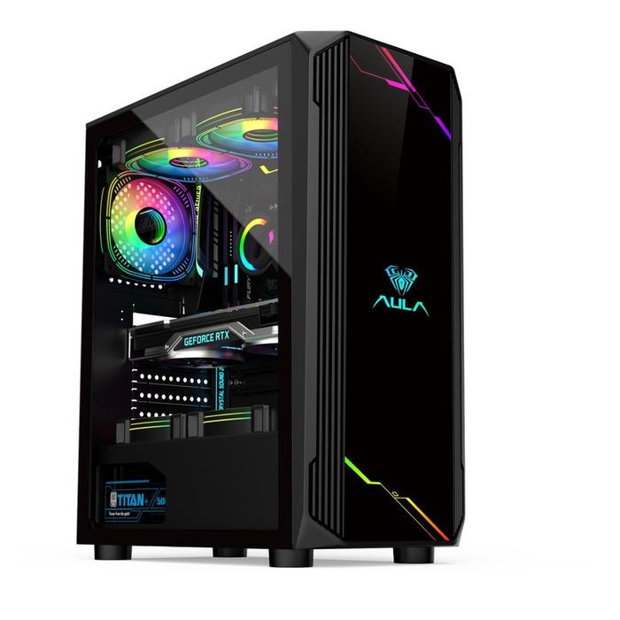 Gambar Casing PC Gaming / Komputer Gaming AULA FZ016 include 3 fans RGB - FZ016A-BLACK dari SET Gaming Gear Official undefined Tokopedia