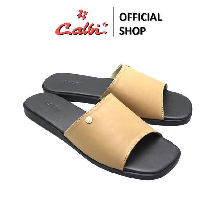 Gambar CALBI HQBO 1480 Sandal Teplek Ibu-Ibu Kulit Simple Casual - Krem Tua, 36 dari Calbi undefined Tokopedia