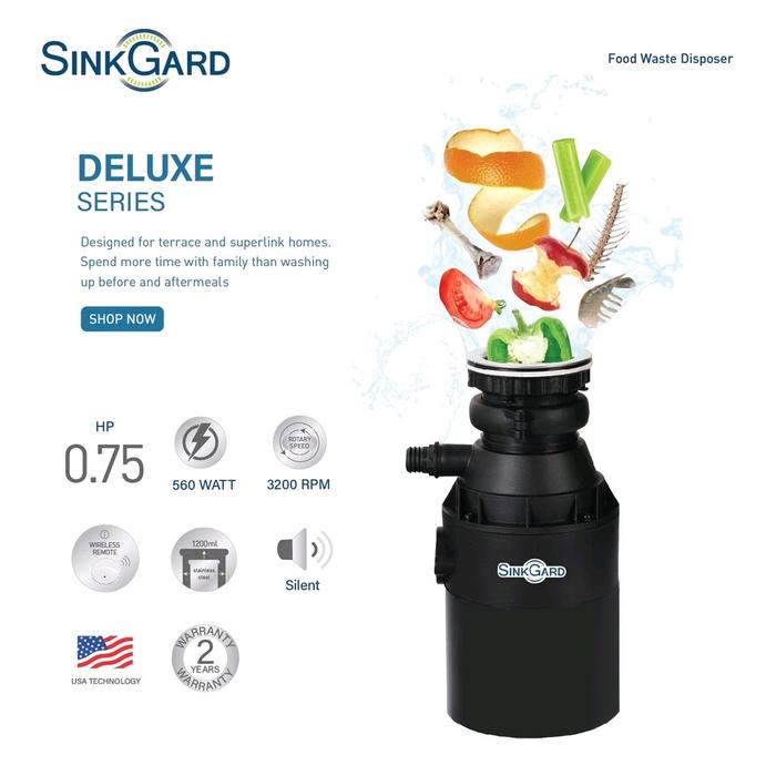 Gambar SinkGard Food Waste Disposer Deluxe Series AC 0.75 HP dari SinkGard undefined Tokopedia