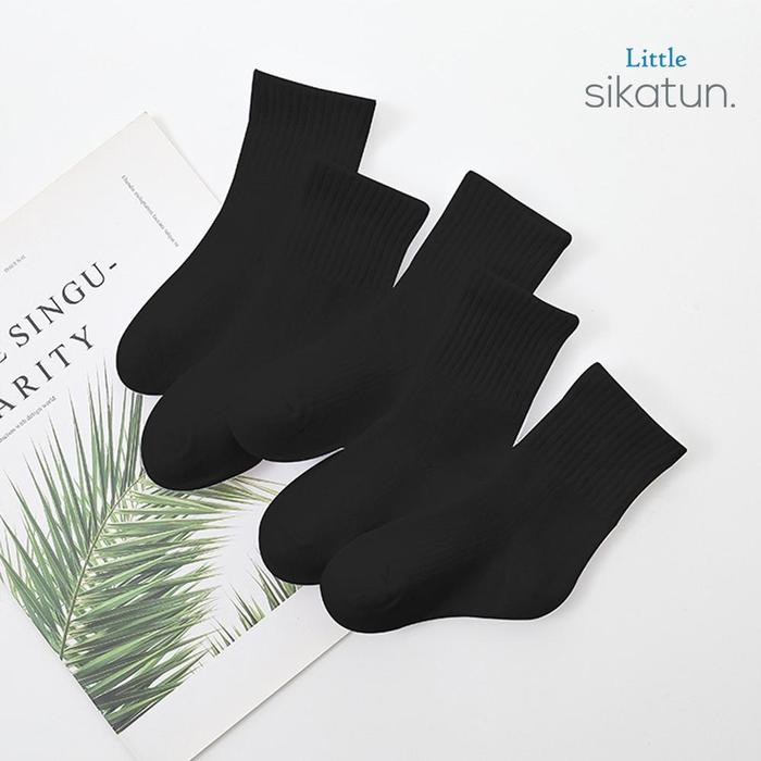 Gambar SIKATUN KIDS SOCKS PREMIUM - KAOS KAKI OLAHRAGA ANAK TK SD SMP SMA POLOS PANJANG HITAM PUTIH ABU BAHAN KATUN JARING - Hitam, S (1-3 tahun) dari Auzu Socks undefined Tokopedia