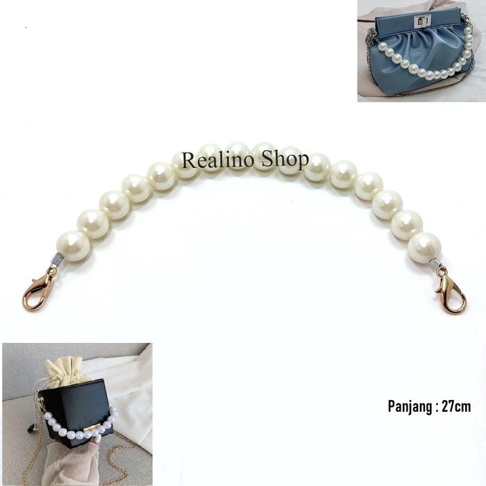 Gambar TALI TAS MUTIARA PENDEK - 27cm - AKSESORIS TAS WANITA - IMPORT dari Realino Shop_NEW undefined Tokopedia