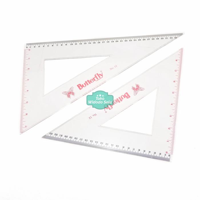 Gambar 1 SET Penggaris Segitiga SET Butterfly No 12 Triangle Ruler - ISI 2 BUAH dari Toko Widodo ATK undefined Tokopedia