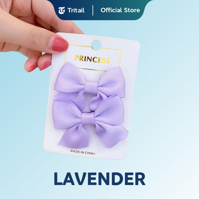 Gambar Tritail - 2pcs / Set Jepitan Rambut Pita Anak Model Korea / Jepit Rambut Pita Lucu Anak Model Korean - LAVENDER dari Tritail undefined Tokopedia