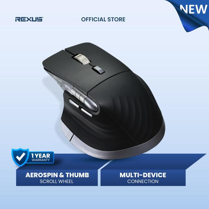 Gambar Rexus Flow QZ30 / QZ-30 / QZ 30 Mouse Office Wireless Ergonomic Silent Click - AeroSpin Wheel & Horizontal Scroll Mode - Mouse Office Wireless Rechargeable QZ-30 - BLACK dari GGSTORESBY undefined Tokopedia