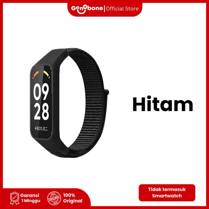Gambar GenObone Strap For Smartwatch-Nilon Strap 2in1 for Redmi Band 2 | Xiaomi Smart Band 8 Active - Hitam dari Genobone undefined Tokopedia