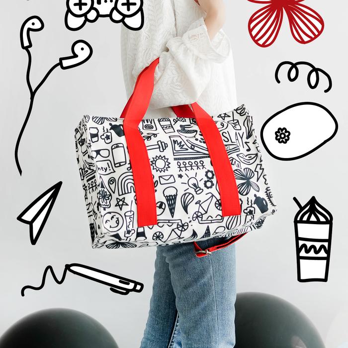 Gambar SOVLO Clea Tote Sling Bag -Tas Selempang Kanvas Wanita / Tas Sling Bag Wanita / Tas Totebag Cewek - JM_TeenLife dari Sovlo undefined Tokopedia