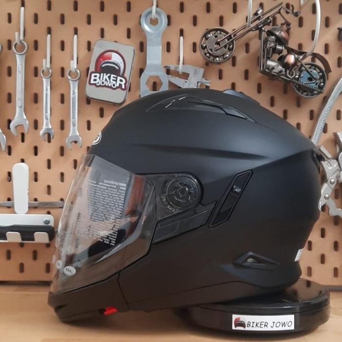 Gambar Helm Modular Zeus 613 613C Z613C ZA613C - Matt Black - Black - White - MATT BLACK dari Biker Jowo undefined Tokopedia