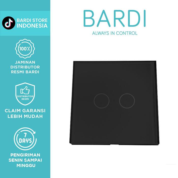 Gambar BARDI Smart Light Wallswitch Touch WiFi - EU 2 Gang White /Black Kabel Saklar - Black dari BARDI Official Store undefined Tokopedia
