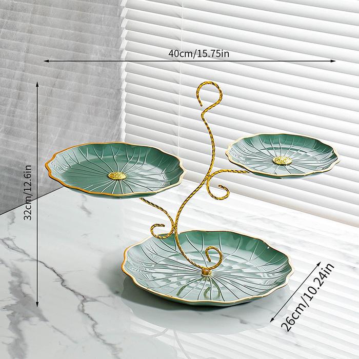 Gambar Ornamental Fruit Plate Piring Buah Piring Saji Hidangan Buah Kue Makanan Ringan Tiga Lapis Ringan Mewah Ringan Mewah - Hijau dari FAHLI undefined Tokopedia
