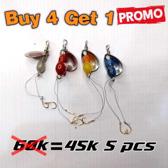 Gambar Umpan rayap casting wader (PAKET 5PCS LURE) Ikan betok lure - gold+biru+hijau tua+merah, +kail dari GO FISHING 789 undefined Tokopedia