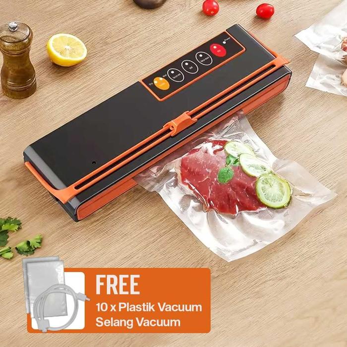 Gambar Digap Alat Vakum Makanan Vacuum Sealer Packaging Machine with Bag - SX-168 - Hitam Oren dari DIGAP Indonesia undefined Tokopedia