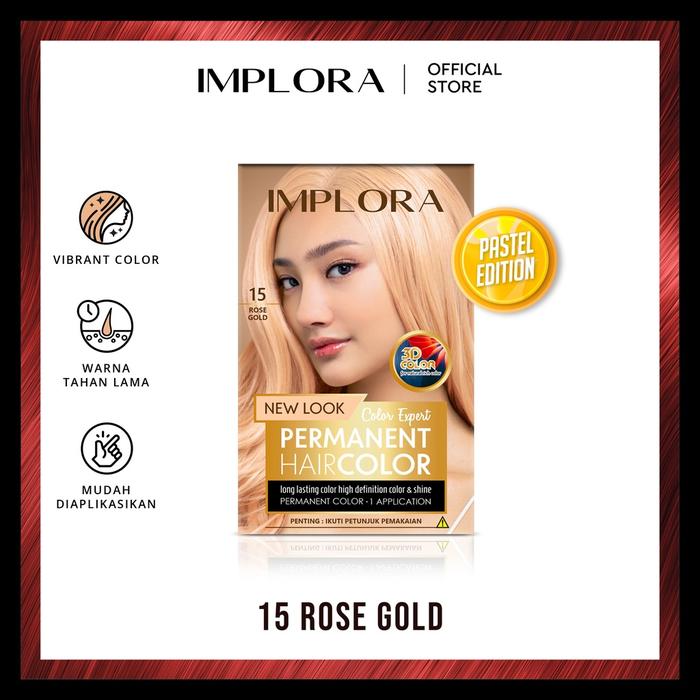 Gambar NIMAS  Implora New Permanent Hair Color (BPOM) - 15 rose gold dari Delmora Kosmetik undefined Tokopedia
