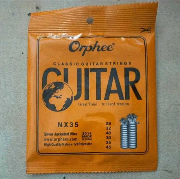 Gambar senar gitar Orphee classic nylon NX 35 original satu set dari berkah music undefined 4 Tokopedia