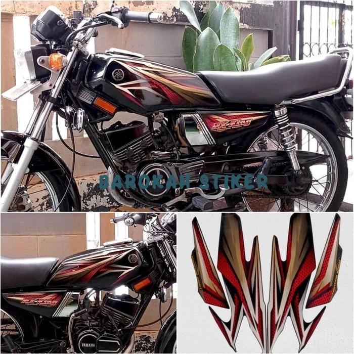 Gambar Striping Stiker Yamaha RX King tahun 2005 HITAM UNGU Fullset - Merah, All Size dari Barokah Striping undefined Tokopedia