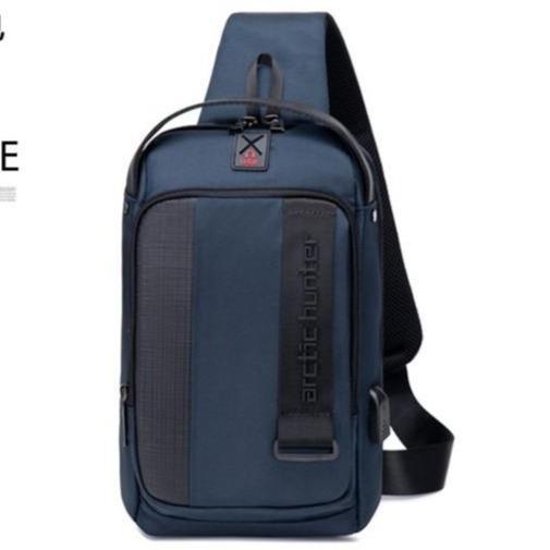 Gambar Leather Concept WHALE HITAM Tas Selempang Pria Sling Bag Pria USB ARCTIC HUNTER 100% ori - Biru dari Leather Concept undefined Tokopedia